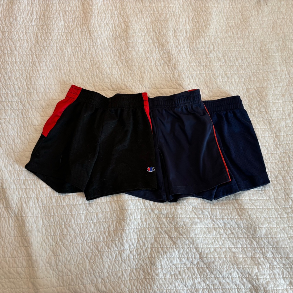 Champion Black and Navy Shorts with Red Trim
